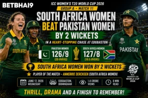 South Africa Women Beat Pakistan Women by 2 Wickets in a Heart-Stopping Chase at Edgbaston
